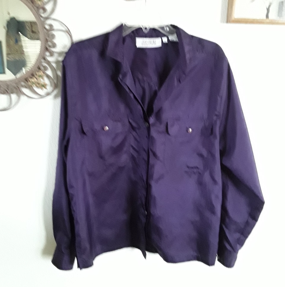 Josephine Purple long sleeve blouse, size 12